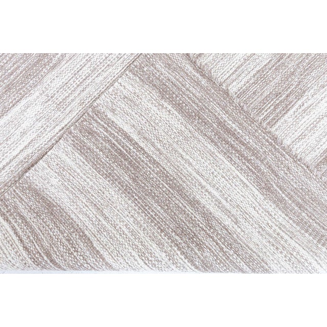 Contemporary Striped Brown and Beige Flat-Weave Wool Rug by Doris Leslie Blau For Sale - Image 9 of 9