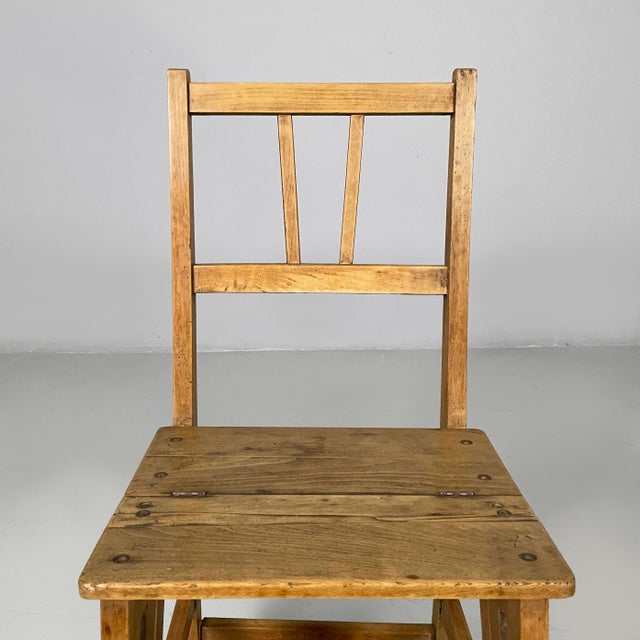 Mid-Century Modern Ladder Chair in Wood, Italy, 1930s For Sale - Image 9 of 18