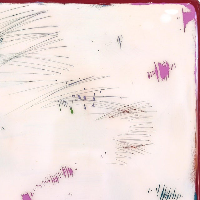 Wood Sunspot 134 - Modern Resin Minimalist Red and White Dual Tone Abstract Artwork by Ricky Hunt For Sale - Image 7 of 9