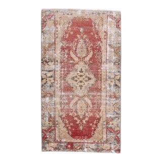 1970s Vintage Handmade Wool Cotton Red Area Rug For Sale
