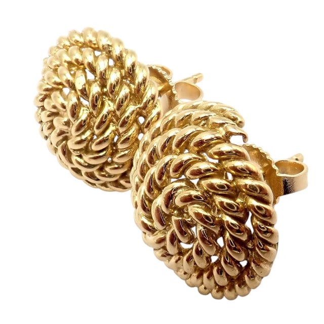 Tiffany & Co. Yellow Gold Rope Coil Vintage Earrings, A Pair For Sale - Image 9 of 10