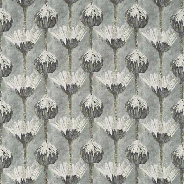 Zoffany Marketa Fabric in Logwood Grey For Sale
