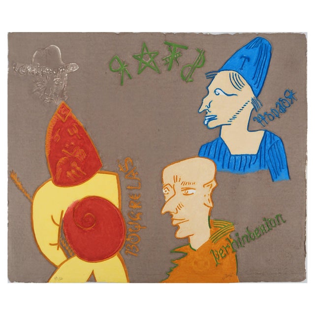 Jacques Villeglé, The Ironists, Original Aquatint For Sale