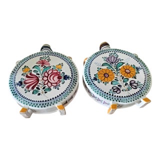 1950s Mid-Century Modra Slovak Majolica Ceramic Canteens - A Pair For Sale