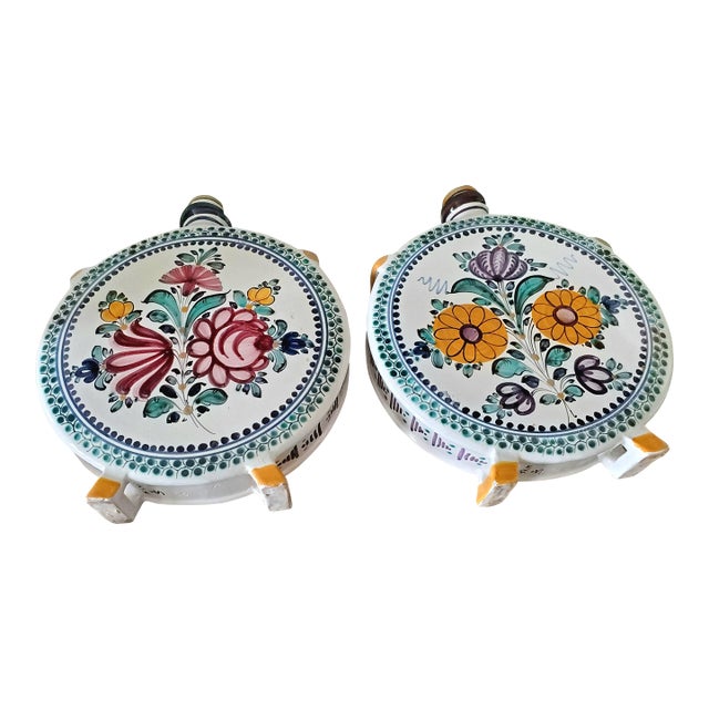 1950s Mid-Century Modra Slovak Majolica Ceramic Canteens - A Pair For Sale