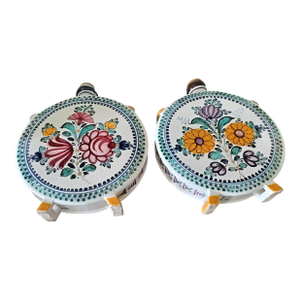 1950s Mid-Century Modra Slovak Majolica Ceramic Canteens - A Pair