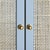Worlds Away Matthew Izzo Home Boyd Light Blue Matte Lacquer Single Porcelain Sink Bath Vanity With Carrara Marble Top & Backsplash, 2 Caned Doors, and Brass Knobs For Sale - Image 4 of 7