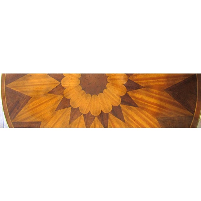 1970s Baker Stately Homes Collection Parquetry Tripod Accent Table For Sale In Miami - Image 6 of 14