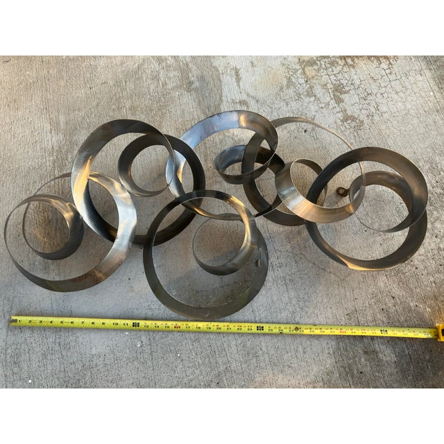 1980s 1980s Curtis Jere Steel Hanging Circles Sculpture, Titled "Continuity" For Sale - Image 5 of 12