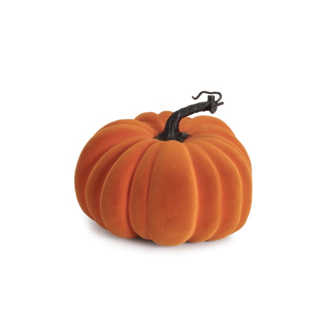 Kenneth Ludwig Chicago Velvet Textured Pumpkin Accent Set (Set of 2) For Sale - Image 4 of 5
