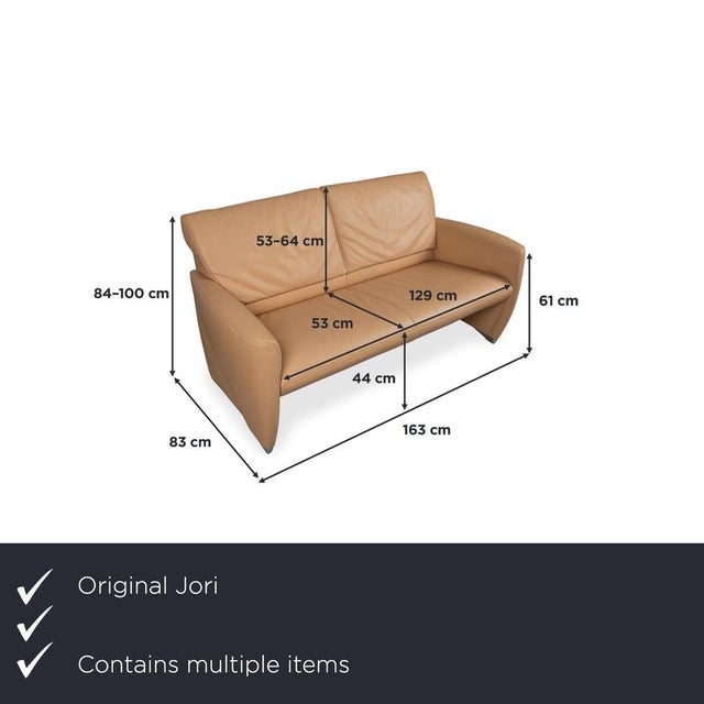 Modern Angel 3250 3-Seater and 2-Seater Sofa in Cognac Leather from Jori, Set of 2 For Sale - Image 3 of 18