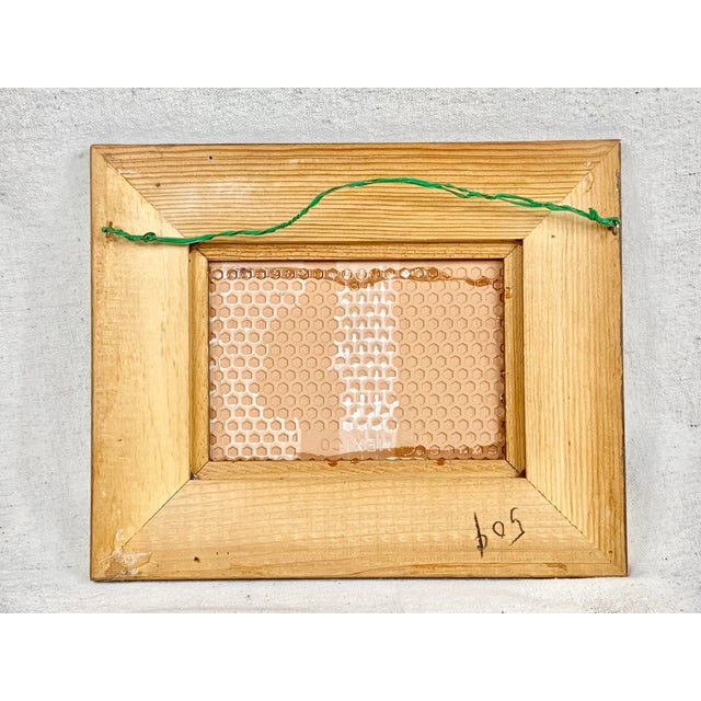 Blue Vintage Hand Painted Framed Tile Landscape Paining For Sale - Image 8 of 9