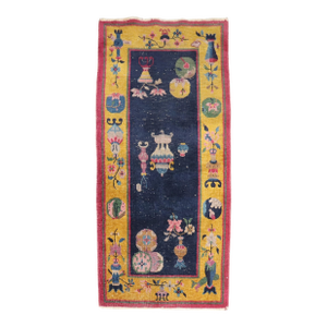 Zabihi Collection Worn Chinese Art Deco Carpet