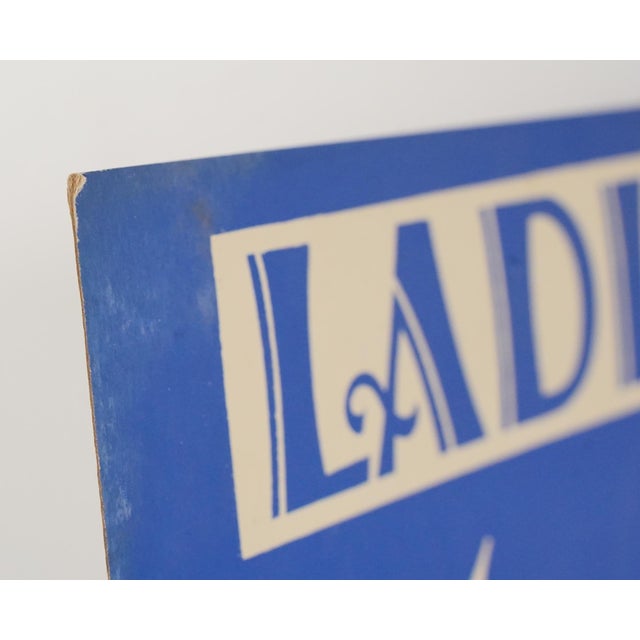 Mid 20th Century Vintage Ladies Invited Cardboard Retail Wall Sign For Sale - Image 5 of 10