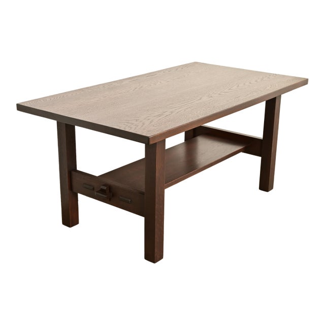 Gustav Stickley Antique Mission Oak Arts & Crafts Dining Table, Desk, or Library Table, Newly Refinished For Sale