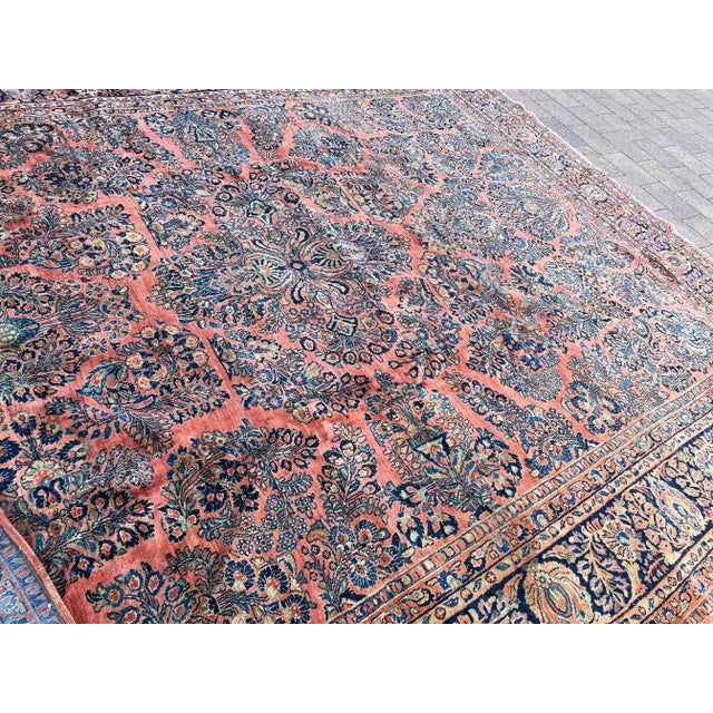 Persian Antique Persian Sarouk Carpet, Garden Design For Sale - Image 3 of 12