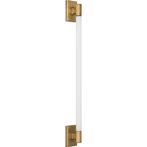 Chapman & Myers for Visual Comfort Signature Hawthorne 30" Linear Bath Light in Antique-Burnished Brass with White Glass