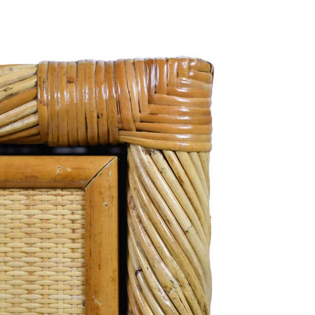 Make a bold statement with this sculptural twisted rattan and cane chest attributed to the Bielecky Brothers, renowned...