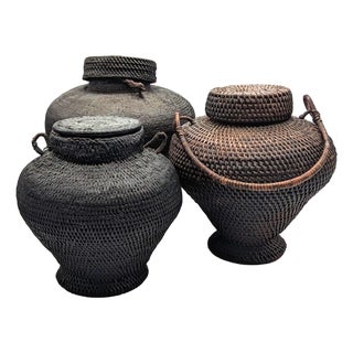 Vintage Philippine Rice Baskets, Set of 3 For Sale