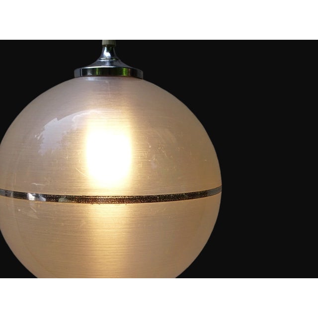 Vintage Italian Space Age Pendant Light in Acrylic Glass, Chrome and Steel, 1970s For Sale - Image 10 of 12
