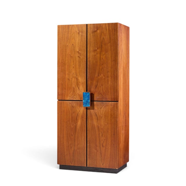 Mid-Century Modern Richard Thompson for Glenn of California Mid Century Walnut Cabinet Armoire For Sale - Image 3 of 6