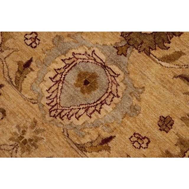 1990s Bohemien Ziegler Gold Burgundy Hand-Knotted Wool Rug - 9'1'' X 11'7'' For Sale - Image 5 of 8