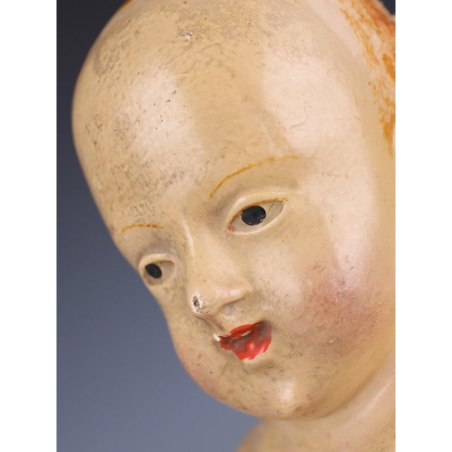Tuscan Artist, Head of the Infant Jesus (Bambino Gesù), 1790, Polychrome Stucco For Sale - Image 11 of 14