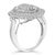 Contemporary Sterling Silver 2.0 Cttw Diamond Oval Halo Cocktail Ring - Size 6 For Sale - Image 3 of 6