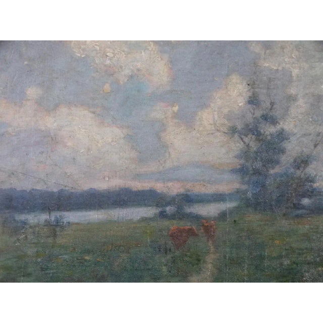 Early 20th Century Circa 1910s Landscape Oil Painting by Charles Franklin Chamberlain, Framed For Sale - Image 5 of 7