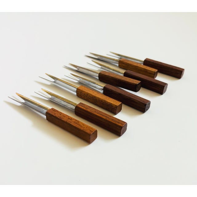 Mid-Century Modern Mid Century Cocktail Forks - Set of 8 For Sale - Image 3 of 7