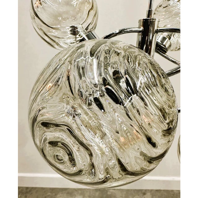 Width: 60 centimeters Height: 80 centimeters German Space Age Orbital Chandelier by Fischer Leuchten, 1970s. GermanyThis...