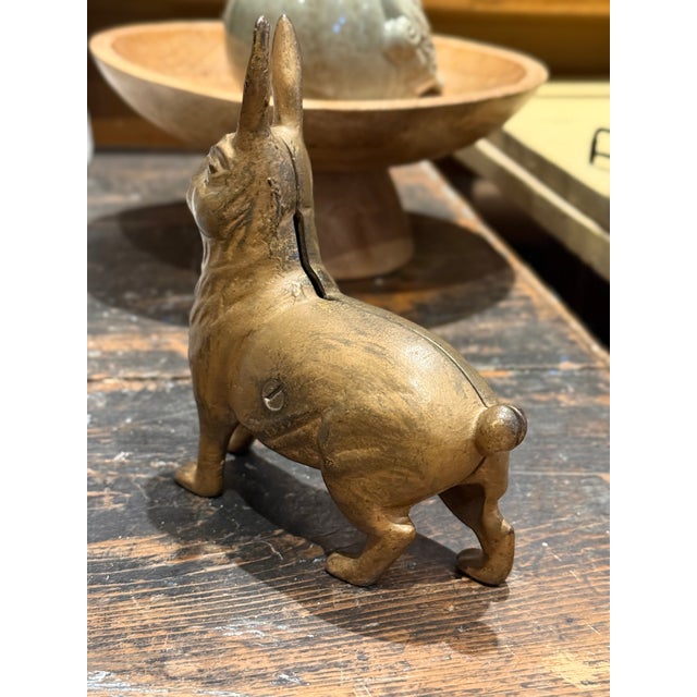 Gold Vintage a.c. Williams Cast Iron Standing Rabbit Still Bank c.1900 For Sale - Image 8 of 10