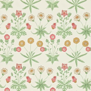 Morris & Co Daisy Wallpaper in Willow/Pink - a Sample For Sale