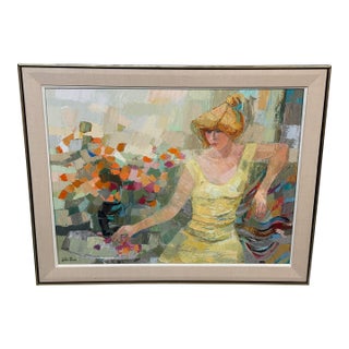 Hilda Pierce-Rubin "Girl With Red Hair" Oil Painting, Signed Artist Proof For Sale