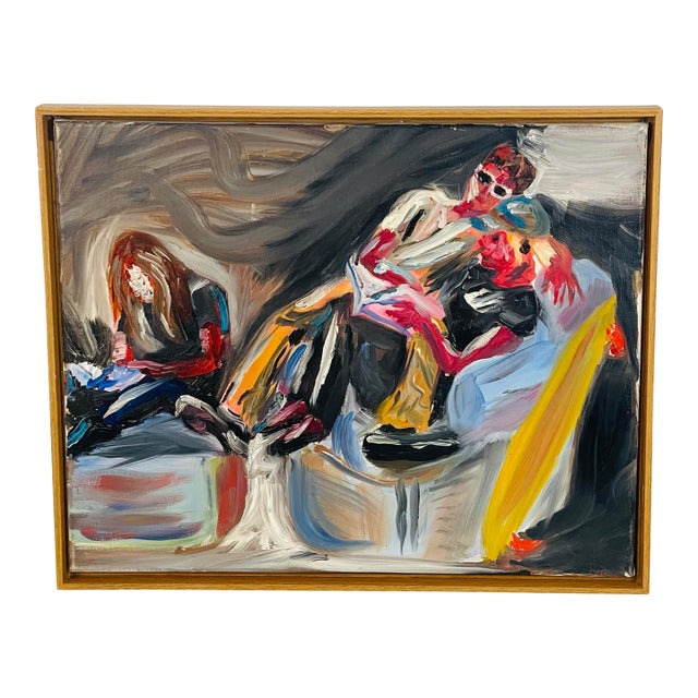 Original Expressionist Figurative Painting on Canvas For Sale
