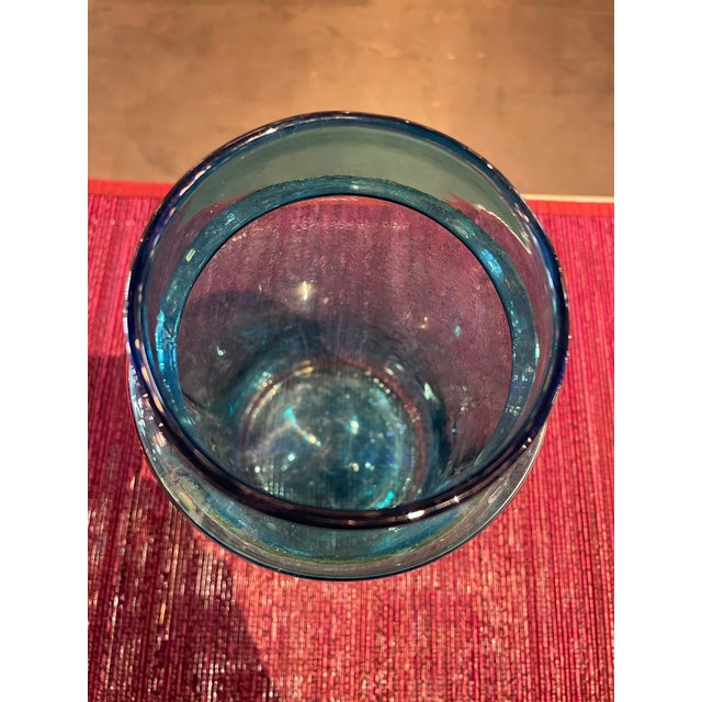 Antique French Aqua Glass Apothecary Jar Acidum Tannic For Sale In Phoenix - Image 6 of 6