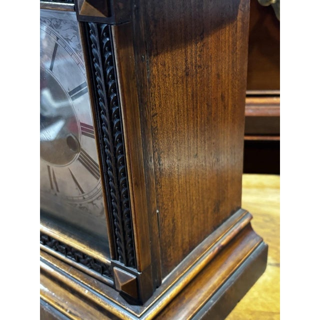 Victorian Chiming Mantle Clock with Key and Pendulum For Sale - Image 4 of 10