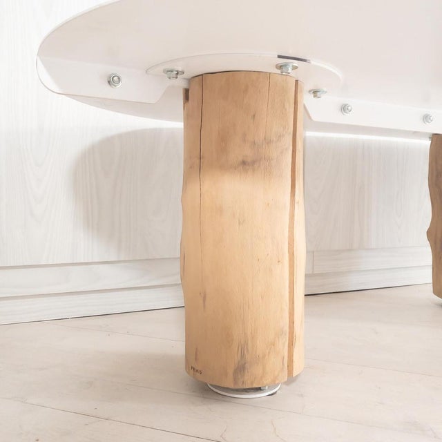 Oval Bench in Steel and Wood, 2011 For Sale - Image 4 of 12