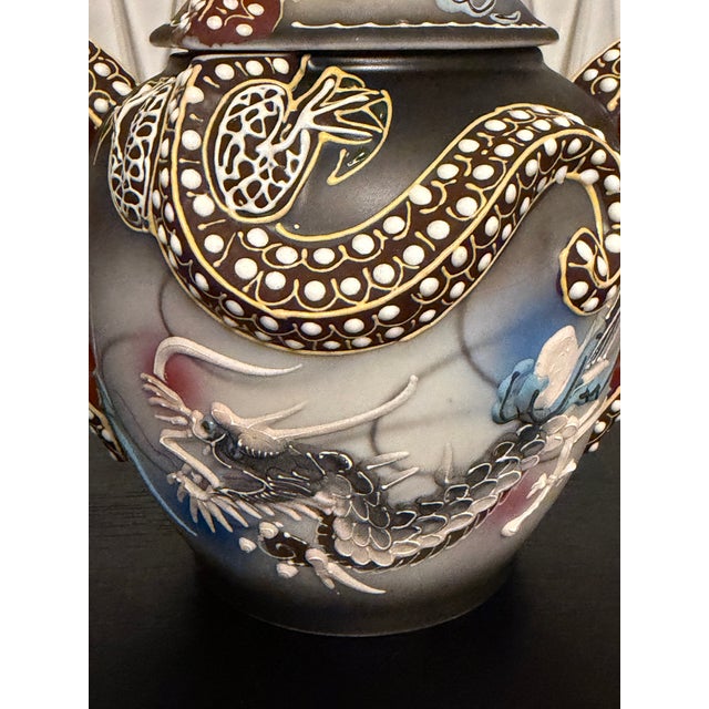Ornamental & Decorative Materials Vintage Dainan Dragonware Moriage Hand Painted Creamer and Sugar Set For Sale - Image 7 of 13