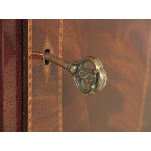 1990s Vintage Sligh Henry Ford Museum Federal Inlaid Mahogany Grandfather Clock For Sale - Image 11 of 13