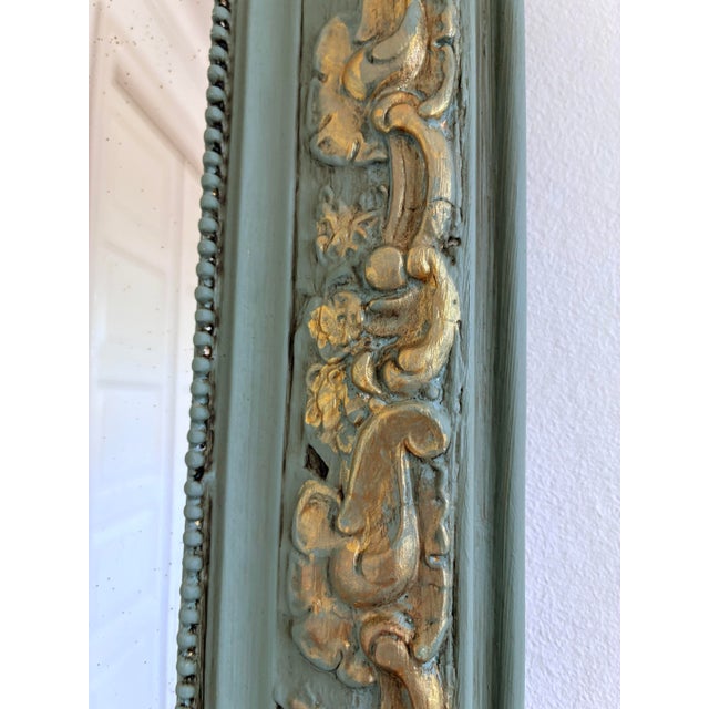 Late 19th Century Large Antique French Louis Philippe Mirror – Green and Gold, Late 19th Century For Sale - Image 5 of 10