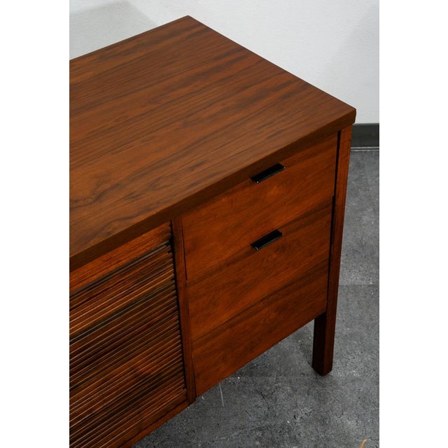 Mid Century Modern Credenza Sideboard Drexel Drawers File Cabinet Tambour Door For Sale - Image 9 of 12