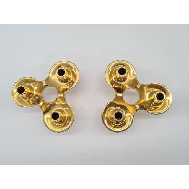 Gold Orion Modular Candlesticks in Brass from BMF, Denmark, 1970s, Set of 2 For Sale - Image 8 of 13