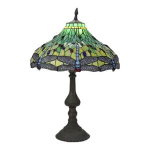 Arts & Crafts Leaded Stained Glass Dragonfly Table Lamp, Early 20th Century