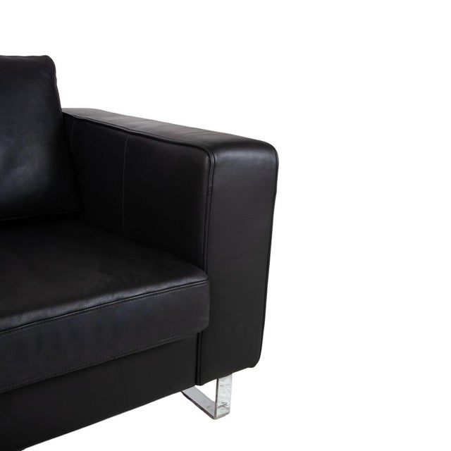 Indivi Leather Two-Seater Black Sofa by BoConcept For Sale - Image 4 of 14