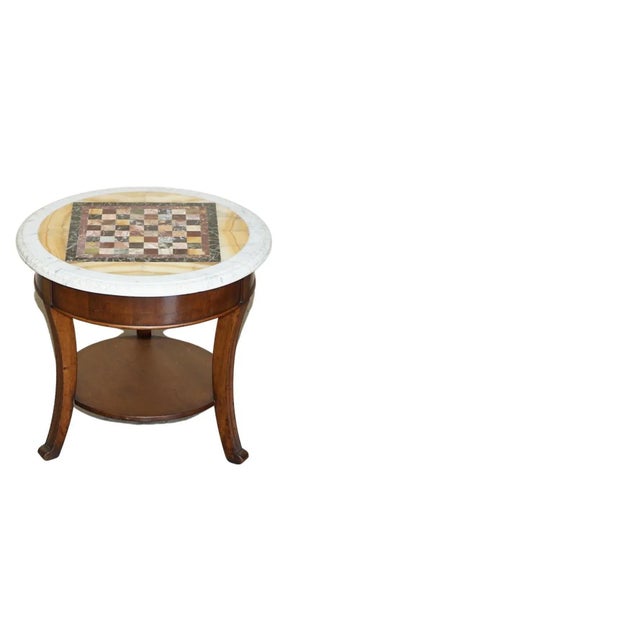 Antique Italian Pietra Dura Marble Chess Table with Mahogany Base, 1880s For Sale - Image 17 of 17