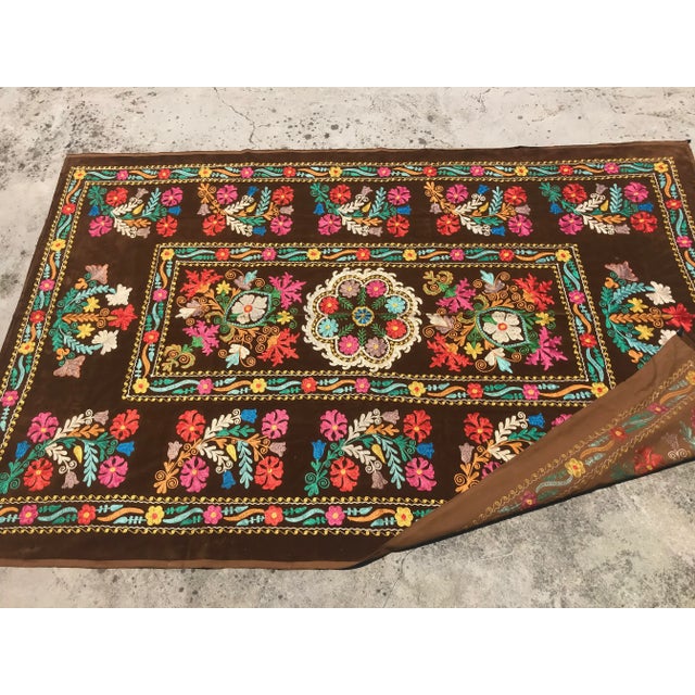 Boho Chic Vintage Colorful Wall Decor Textile Art For Sale - Image 3 of 8