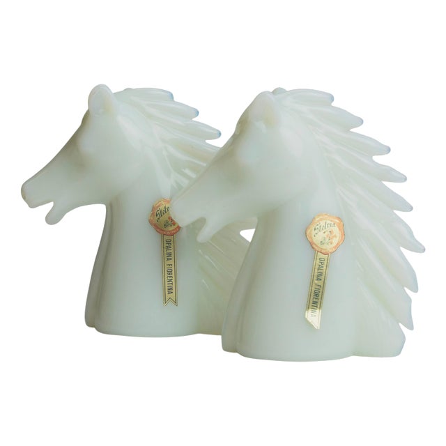 Horse Heads from Stelvia Opalina Fiorentina, Italy, 1960s, Set of 2 For Sale