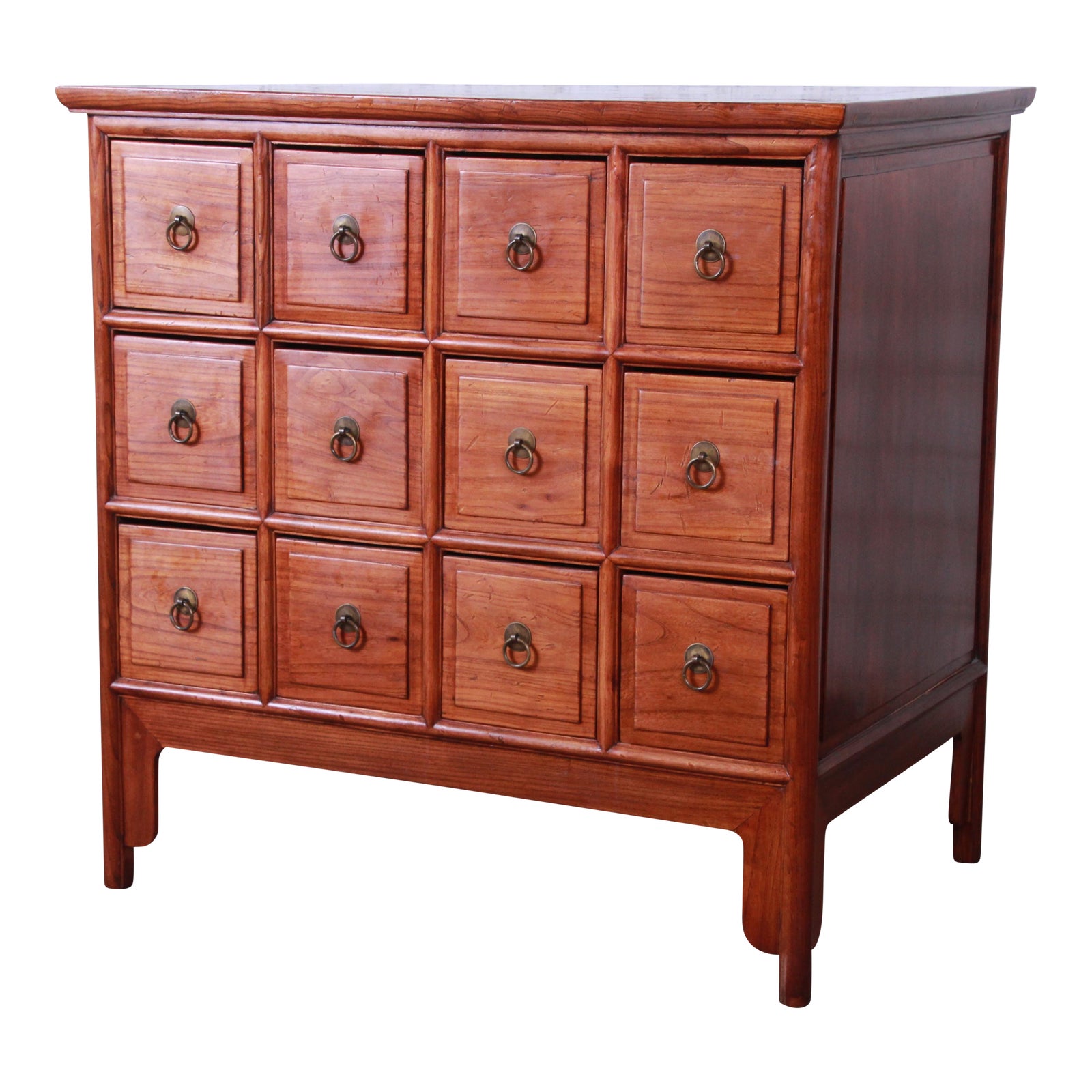 Mid-Century Chinese Twelve-Drawer Elm Wood Apothecary Cabinet Chairish