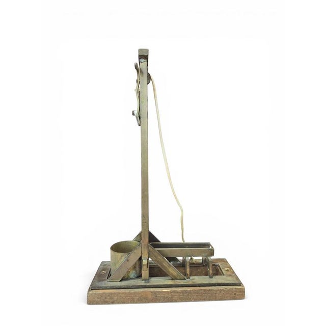 Vintage Brass and Wood Cigar Guillotine Cutter, 1930 For Sale - Image 4 of 13